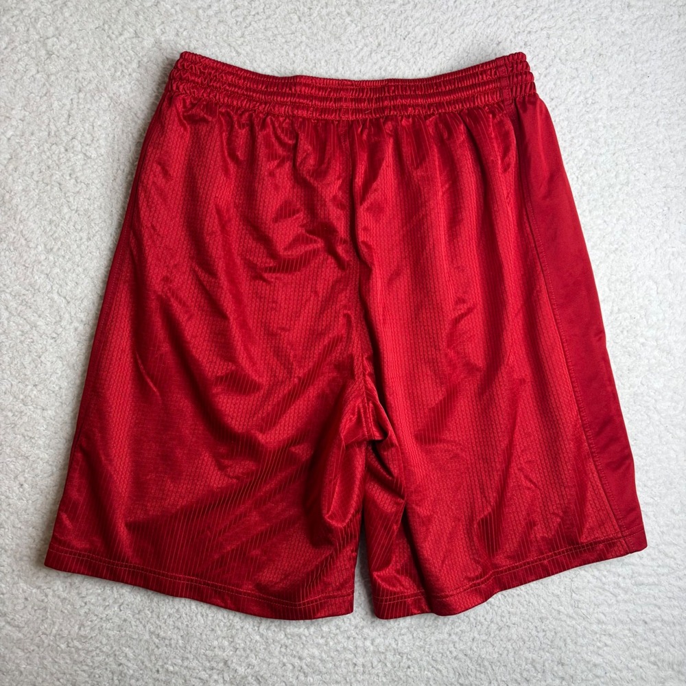 Nike Basketball Shorts Mens Large Red Mesh dazzle shiny baggy Swoosh Y2K  L - Picture 3 of 7